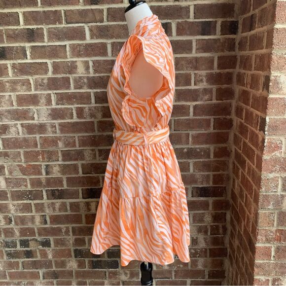 Derek Lam Orange Zebra Cutout Mini Dress 40 - Picture 9 of 12